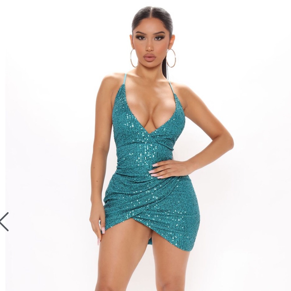 Fashion Nova Glow Up Sequin Mini Dress, Size Large